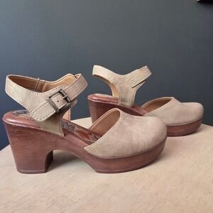 b.o.c. Born Concept Natasha Tan Platform Clog Wedge Sandals 7M Boho Cottagecore
